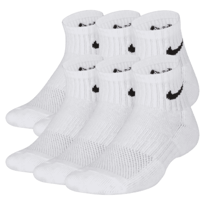 Nike Performance Cushioned Quarter Kids Training Socks 6 Pair